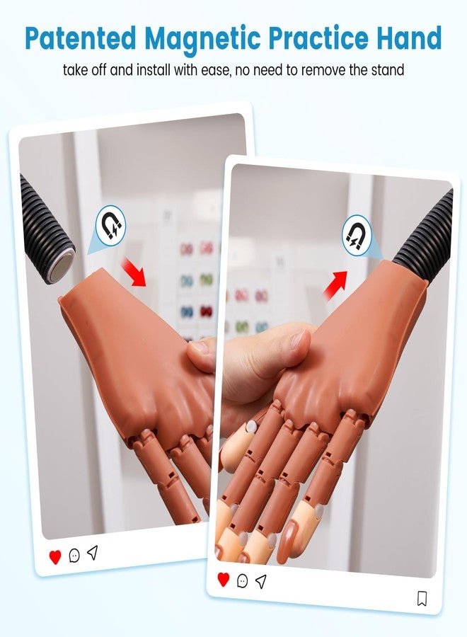 Wilfniee Magnetic Practice Hand for Acrylic Nails: Flexible Fake Nail Training Hand Practice - Manicure Hand Practice Kit for Beginners - Image 3
